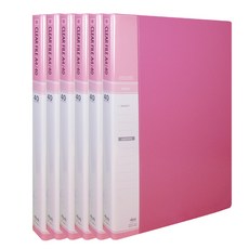 클리어화일 인덱스 A4 40매, 분홍색, 6개