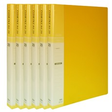 클리어화일 인덱스 A4 20매, 노랑색, 6개