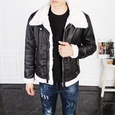 더마인드 남성용 겨울 인조 무스탕 자켓 KHM5