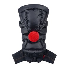  퍼피엔젤 팜팜 패딩점퍼 강아지짚업팬츠 6컬러 OW512, 999 BK 