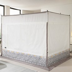 알뜨리 사각 커튼형 난방 텐트 + 스텐봉 세트, 옐로우