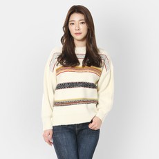 르샵 여성용 자수 라운드 니트