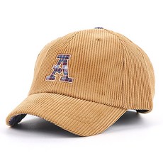 아이엠캡 A 체크 로고 코듀로이 볼캡