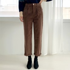 엔비룩 여성용 핀턱 스판 골덴팬츠