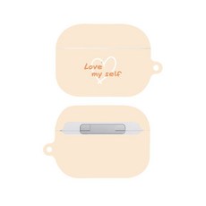 프루그나 디자인 LOVE MY SELF 에어팟프로 하드 케이스, 단일상품, 오렌지