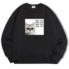 오티디 오버핏 쮸리 고양이 맨투맨