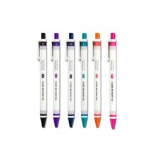 아이코닉 마일드젤펜 0.35mm, 주황, 보라, 남색, 분홍, 청록, 검정, 6개