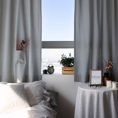 광목작은창커튼