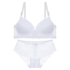 레이스 노와이어 저중심 브라 + 팬티 세트