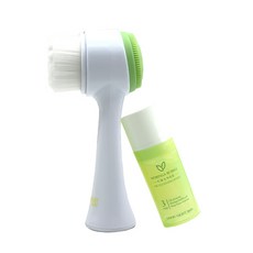 굿나잇스킨 프리미엄 듀얼 모공 클렌징 브러시 + 모링가 버블 체인지 오일 클렌징 폼 30ml, 1세트