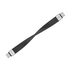 AENZR 엘라스틱 플랫타입 USB 2.0 Type C to Type C 고속 PD충전 숏케이블 100W 480Mbps, 블랙, 1개