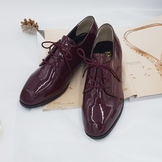 올나인 여성용 ANSHOES 스퀘어 클래식 끈 로퍼