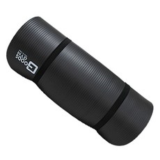 구스짐 NBR 요가매트 20mm + 휴대용고정끈, 블랙
