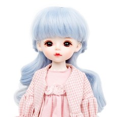 도리스돌 30cm 인형안구 + 가발 웨이브 블루, 브라운