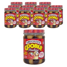 스머커스 구버 딸기 땅콩버터, 510g, 12개
