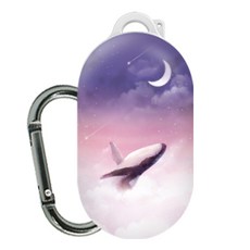 트라이코지 달빛고래 갤럭시버즈 앤 버즈플러스 디자인 케이스 + 카라비너, 핑크달빛