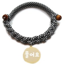 펫츠룩 볼드 원형 팬던트 반려동물 목걸이 물어요, 목걸이(블랙), 팬던트(골드)