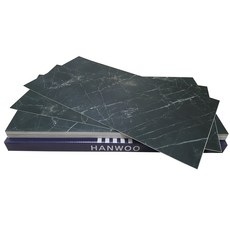 한우 PP 점착블럭 HN-206 60 x 30 cm, 마블 블랙, 18개
