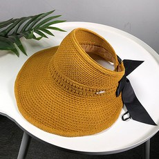 마켓A 짜임 휴가 블랙 리본 썬캡