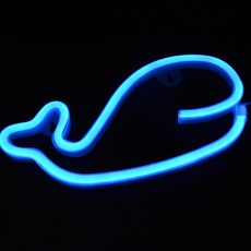 홈마인 LED 조명 고래 걸이형 네온무드등 인테리어 조명, 블루
