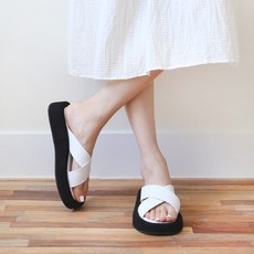 데일리슈 로리앤 크로스 통굽 슬리퍼 JC7473 3.5cm