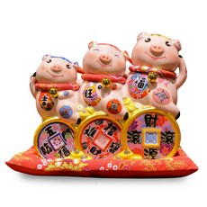 인투데코 행운의 복돼지 저금통 53581, 혼합색상