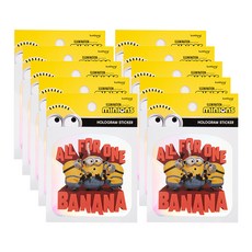 미니언즈 홀로그램 스티커 바나나, 혼합색상, 10개