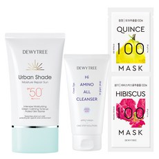 듀이트리 스페셜 어반쉐이드 모이스처 리페어 선 SPF50+ PA++++ + 하이 아미노 올클렌저 50ml + 100 마스크 히비스커스 + 모과 세트, 1세트