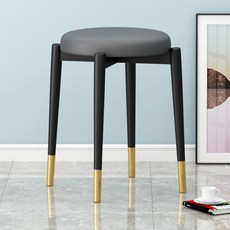 가팡 철제 화장대 원형 의자, 차콜 7408