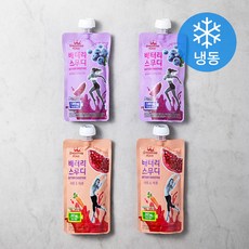 스무디킹 배터리스무디 블루베리 & 자색고구마 200g x 2p + 석류 & 캐롯 200g x 2p 세트 (냉동), 1세트
