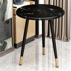 가팡 대리석 화장대 원형 의자, 블랙 7422