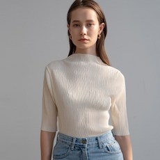 틸아이다이 New multi pleated mockneck 블라우스