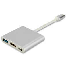 칼론 3IN1 HDMI C타입 USB 3.1 멀티 변환 컨버터, KC-HG02(실버)