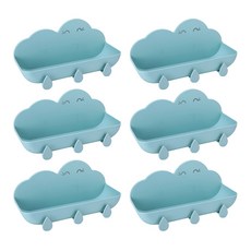블럭마트 구름모양 욕실선반, 스카이블루, 6개