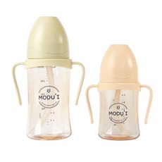 블루마마 모두아이 PPSU 빨대컵 2종 세트, 260ml(그린빈), 200ml(버터), 1세트