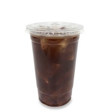 투고팩 투명 PET 아이스컵 98.5mm 600ml + 평형뚜껑, 100개, 1세트