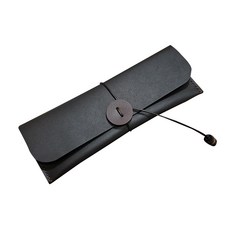 Dubotega 手工皮革筆袋+筆帽套組無刻字, 線控制動 深棕色, 1套