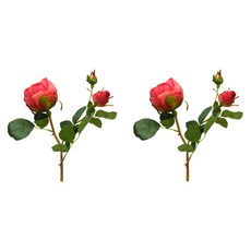 아리코 조화 마일드가든 둥근 장미 2p, 레드핑크, 2개