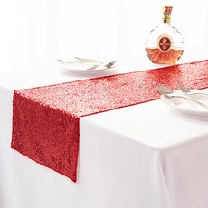 알럽홈 스팽글 컬러 파티 테이블러너, 레드, 30 x 180 cm