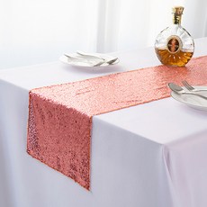 알럽홈 스팽글 컬러 파티 테이블러너, 피치, 30 x 300 cm