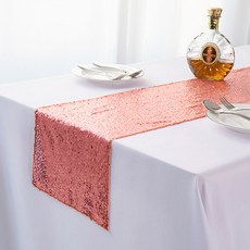 알럽홈 스팽글 컬러 파티 테이블러너, 피치, 30 x 180 cm