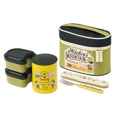 스케이터 보온도시락 세트 560ml KCLJC6, 그린 미키마우스, 1세트