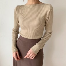 여성용 델리비 보트넥 골지 니트