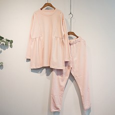 이얀 히든 미니 산모 긴팔 수유복 상하 세트