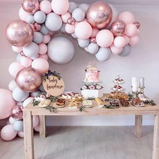 블럭마트 돌잔치 마카롱 파티풍선세트 2p, TYEP A