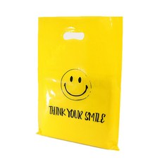  스마일 비닐쇼핑백 100p 노랑 + 블랙  상품 이미지