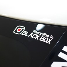 더블제이디자인 블랙박스 차량용 스티커 140 x 32 mm, 흰색, 1개