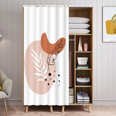 더플로우컴퍼니 다용도 심플 일러스트 주방 옷장 선반 커튼