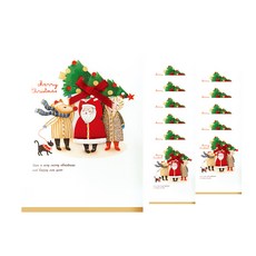 프롬앤투 크리스마스 카드 + 봉투 세트 S1031q6, 혼합색상, 12세트