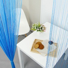 창안애 로맨틱 실커튼 무지, 스카이블루